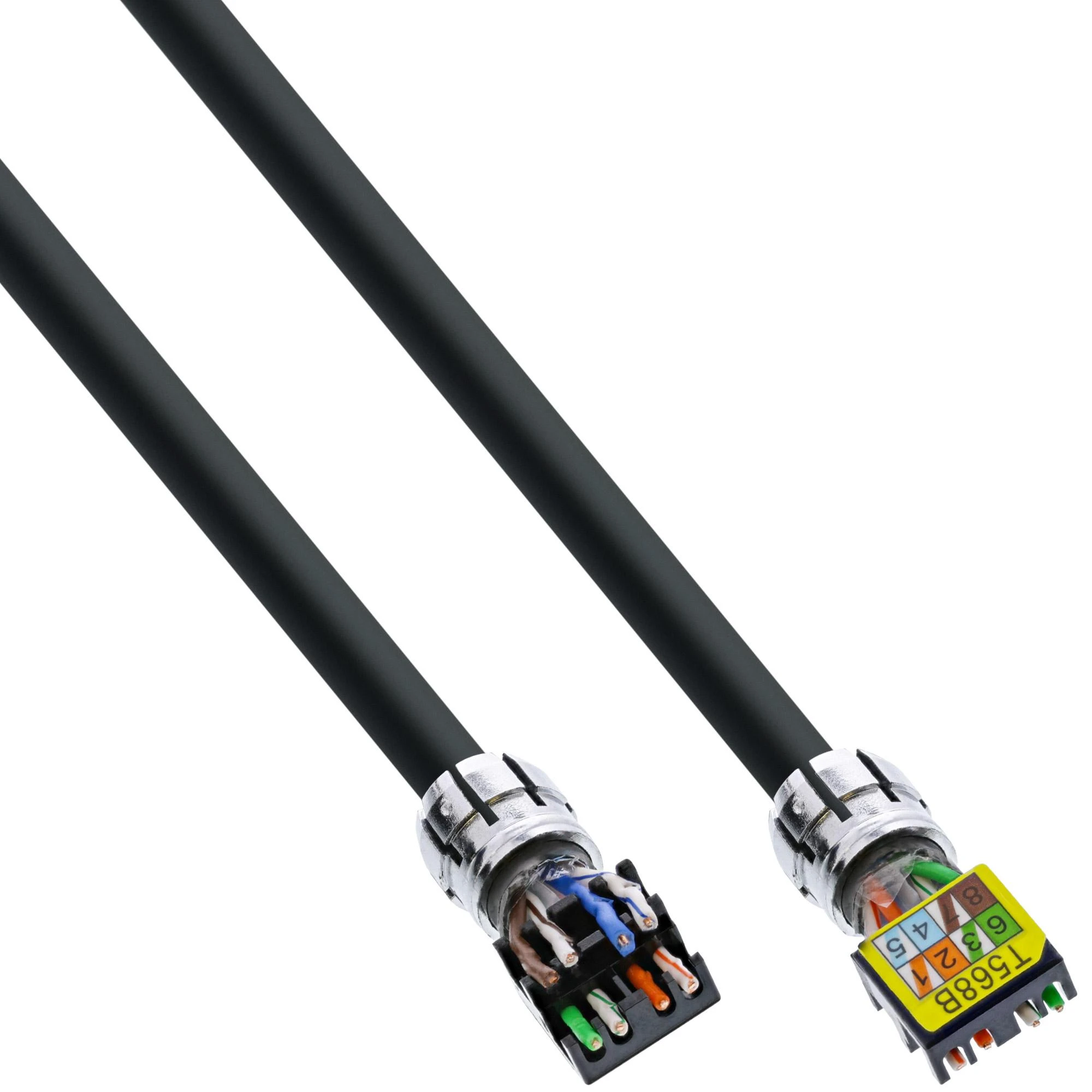 InLine® Patch kabelis, U/UTP, Cat.6A, be halogenų, AWG23 varinis, juodas, 40m