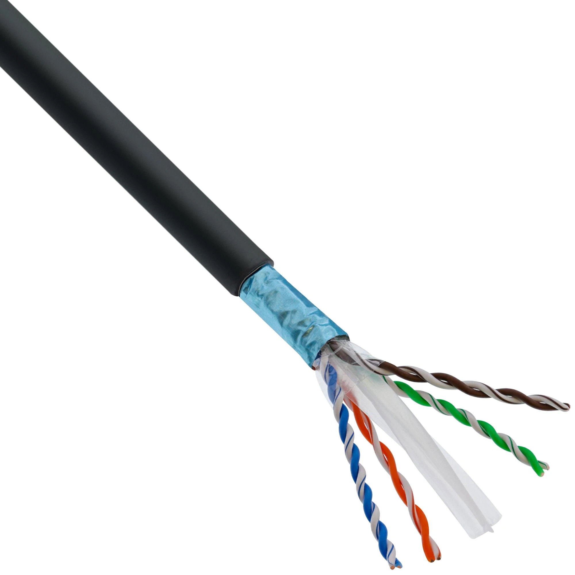 InLine® Patch kabelis, U/UTP, Cat.6A, be halogenų, AWG23 varinis, juodas, 40m