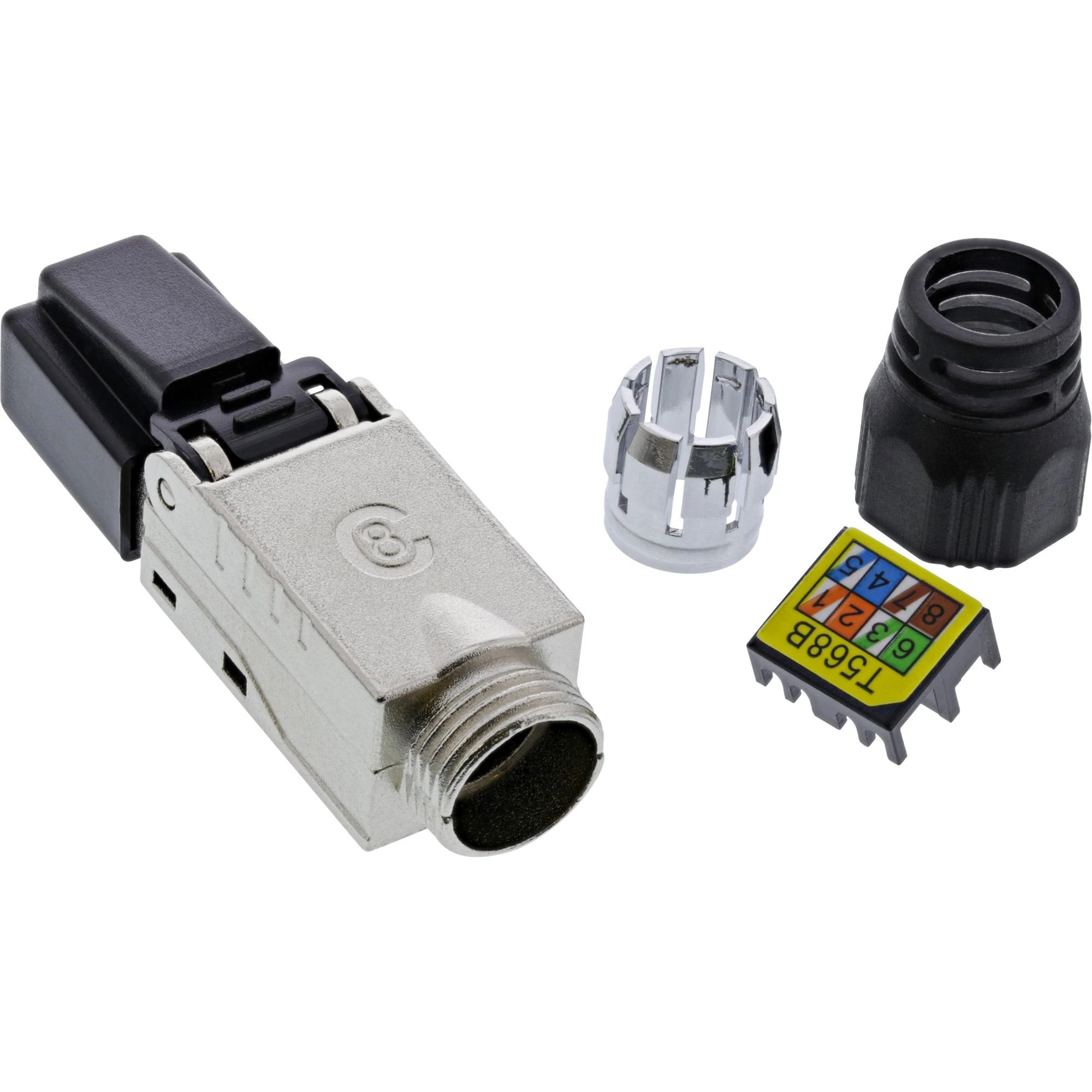 InLine ® RJ45 plug Cat.8.1 2000 MBM, lauko montuojamas, ekranuotas, su užsukamu dangteliu