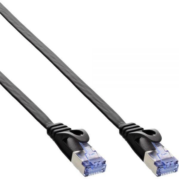 InLine Patchcord Flat U/FTP, Cat.6A, juoda 7m (71807S)