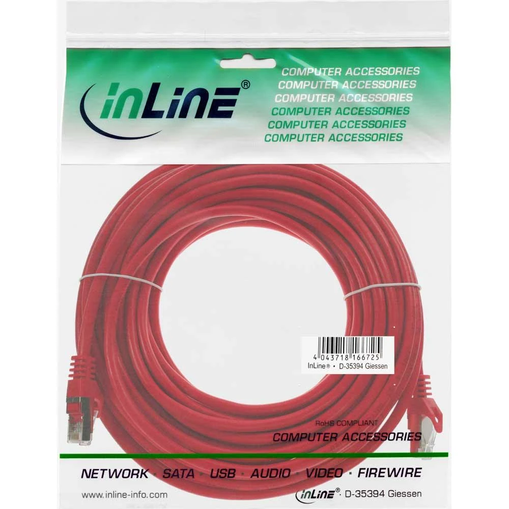 InLine Patchcord SF/UTP, Cat.5e, raudona, 20m (72520R)