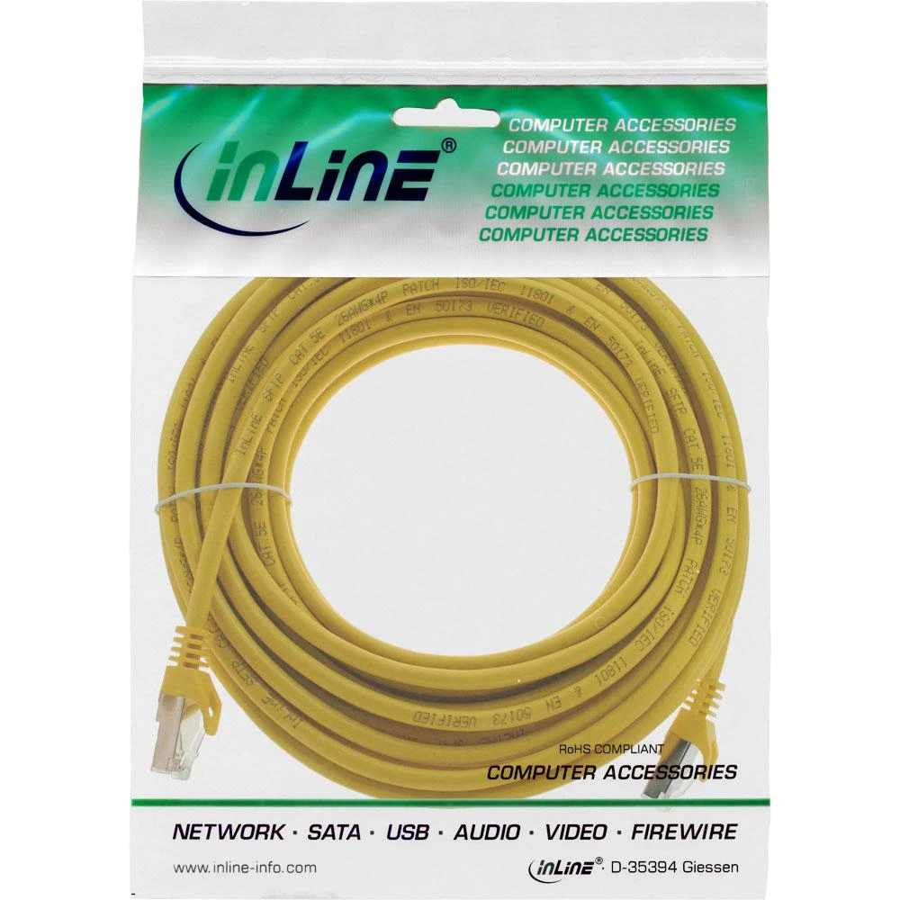 InLine Patchcord SF/UTP Cat.5e, geltona 25m (72525Y)