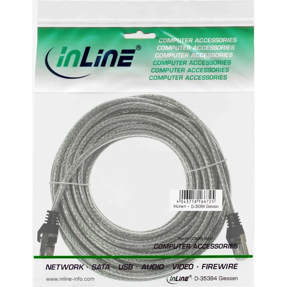 InLine Patchcord SF/UTP Cat.5e, skaidrus 25m (72525T)