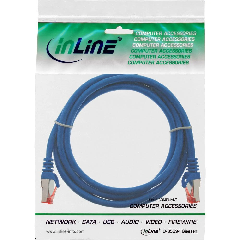 InLine patch kabelis Cat.6, S/FTP (PiMf), 250MHz, mėlynas - 0,5m