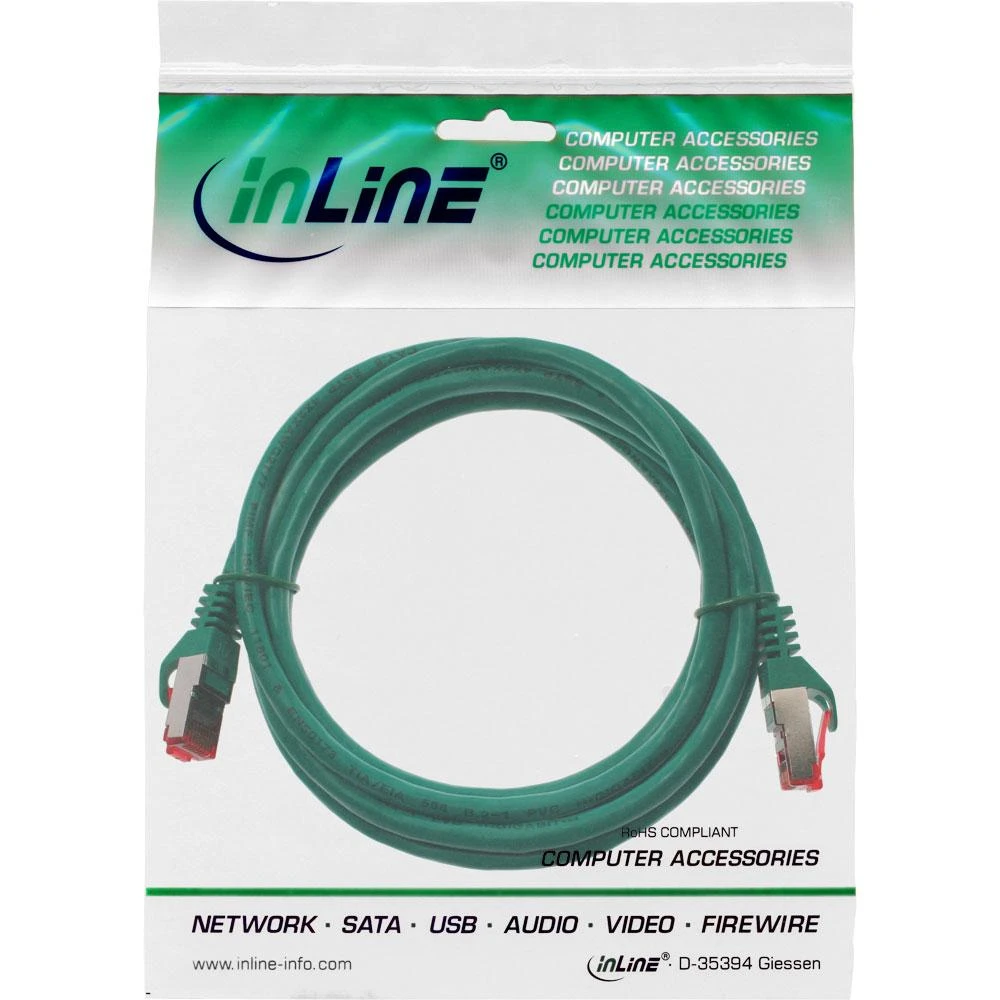 InLine Patchcord S/FTP, PiMF, Cat.6, PVC, žalia 25m (76425G)