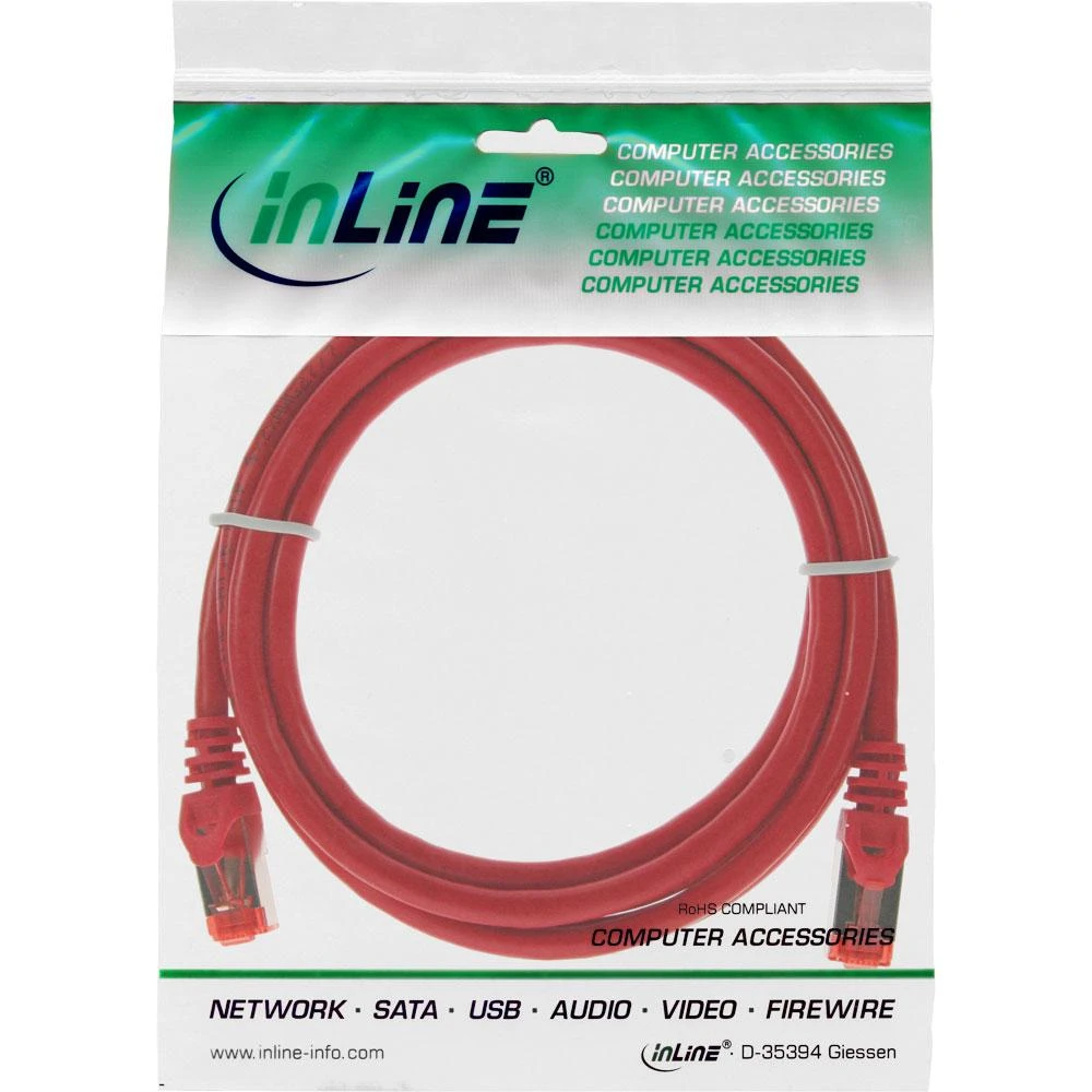 InLine Patch kabelis Cat.6, S/FTP (PiMf), 250MHz, raudonos spalvos – 5m
