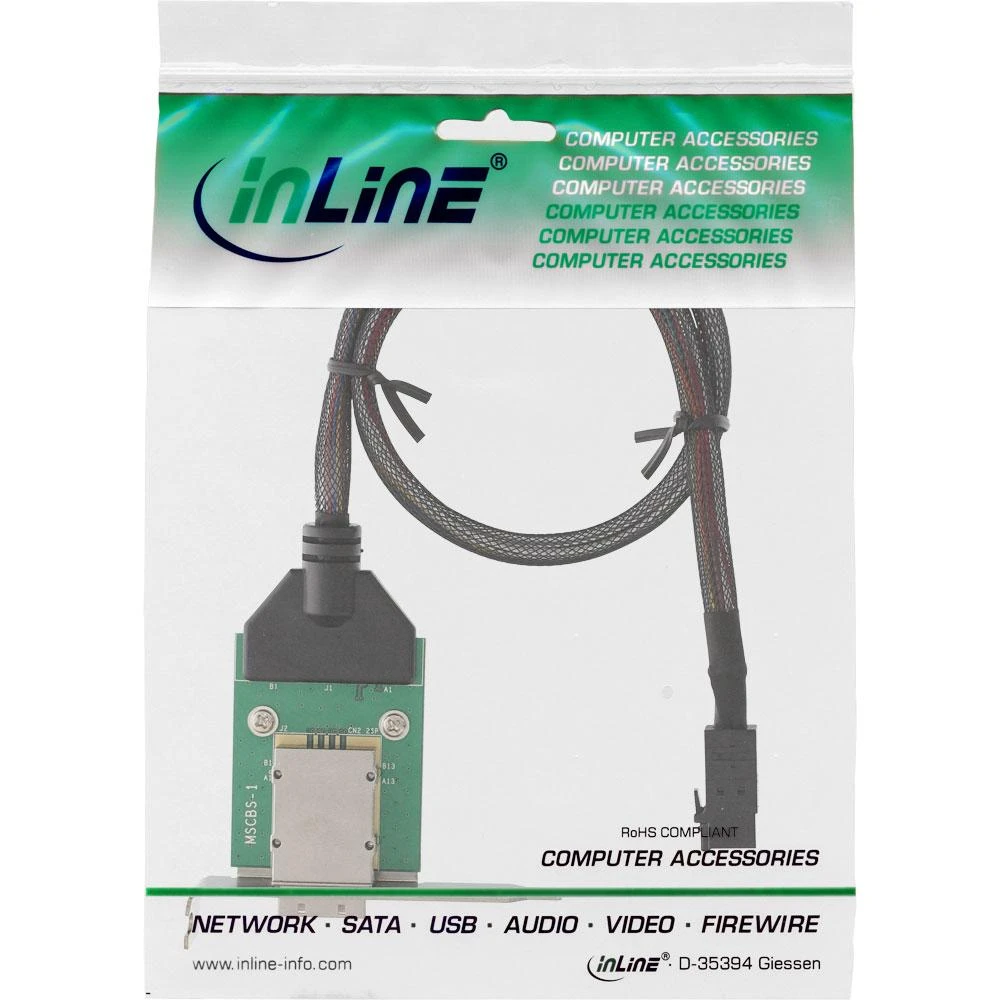 InLine SAS HD žemo profilio adapterio laikiklis zewn. SFF-8088 - wewn. SFF-8643 0,5 m (27656A)