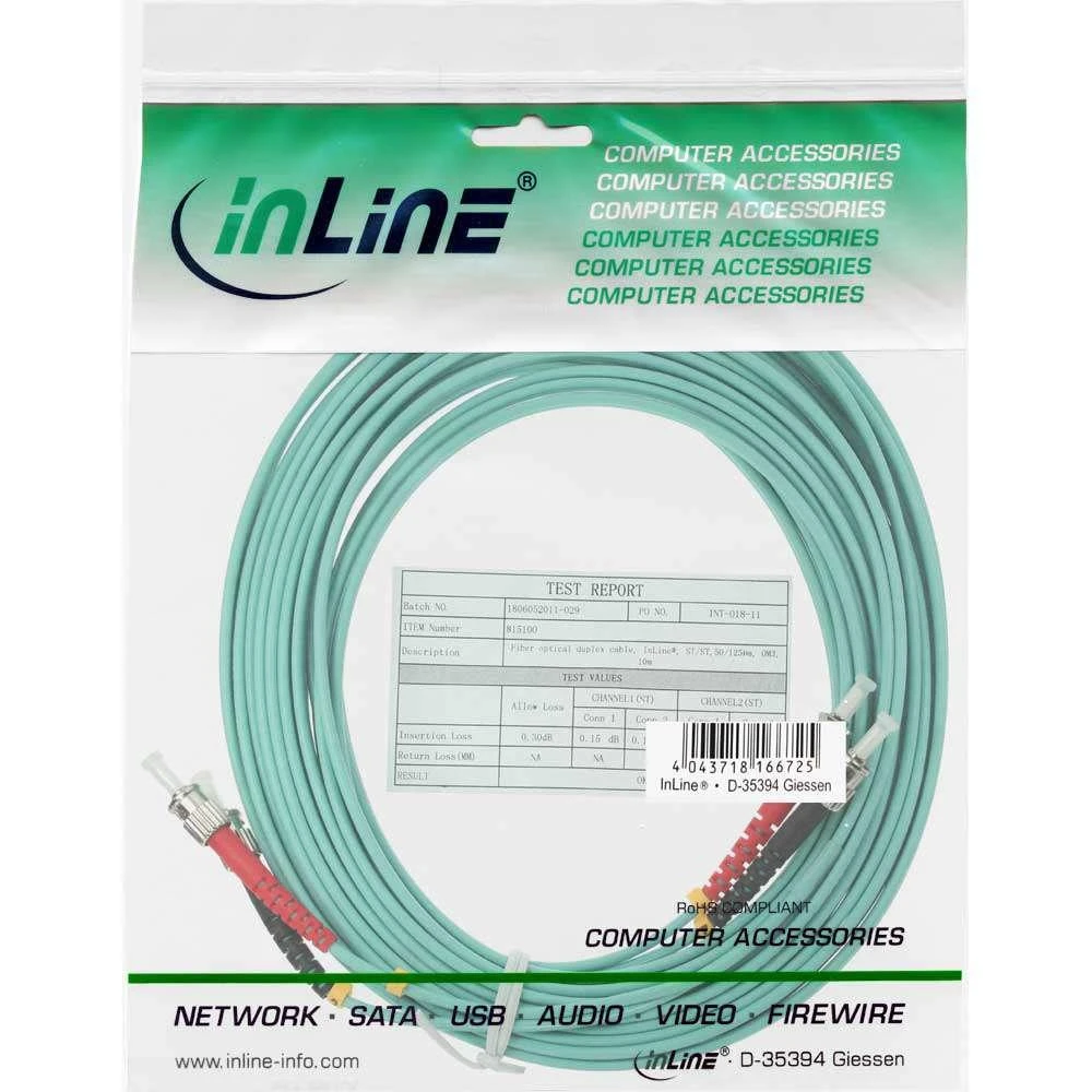 Inline Linijinis šviesolaidinis laidas ST/ST, 50/125 µm, OM3 15 m (81515O)