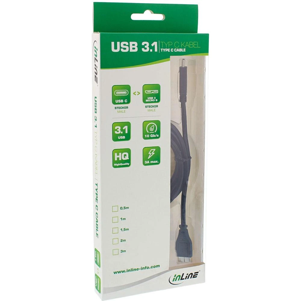 Kabelis USB InLine USB-C - micro-B 0.5 m Juodas (35726)