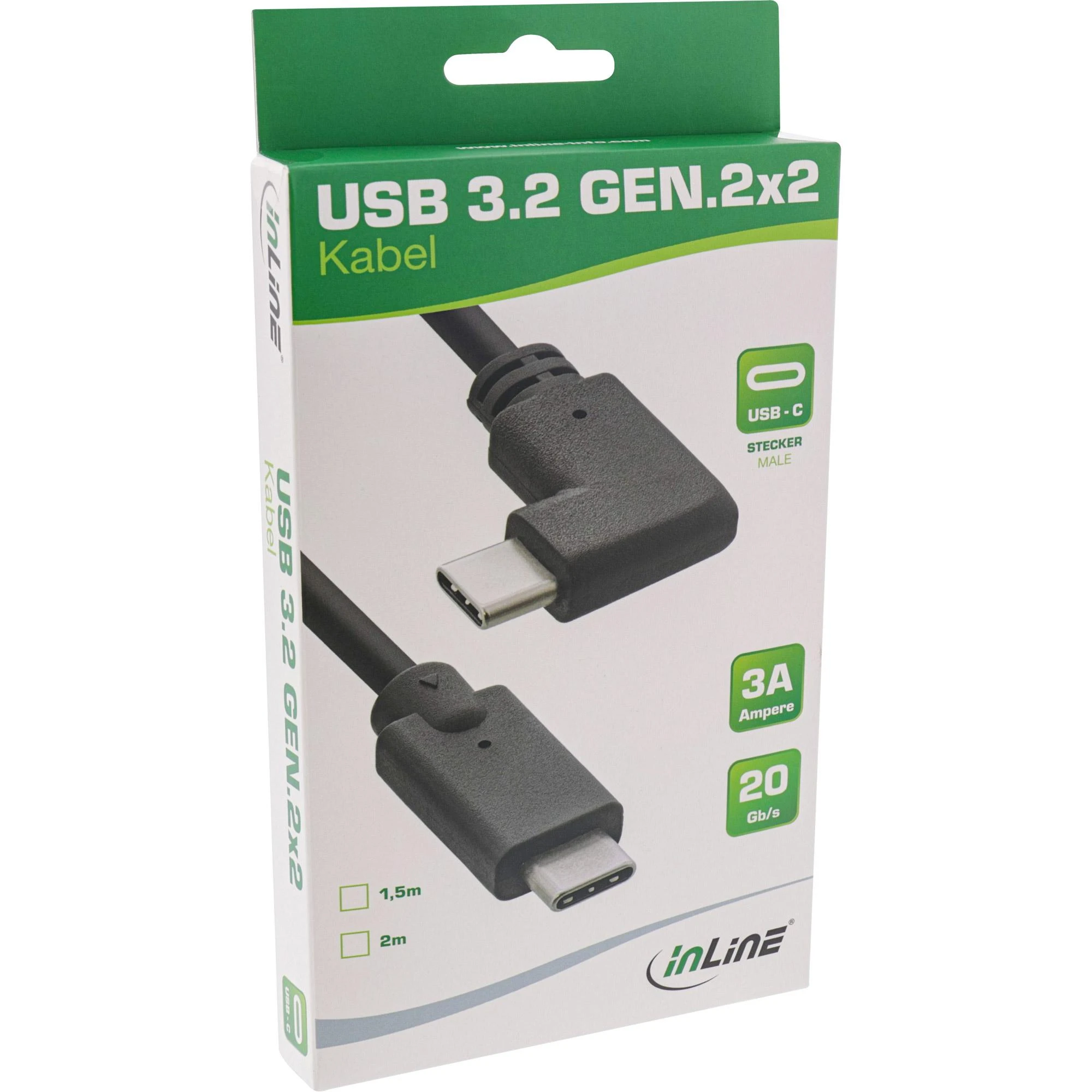 Kabelis USB InLine USB-C - USB-C 2 m Juodas (35702W)