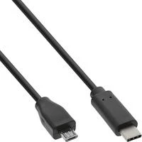 Kabelis USB InLine USB-C - microUSB 0.5 m Juodas (35746)