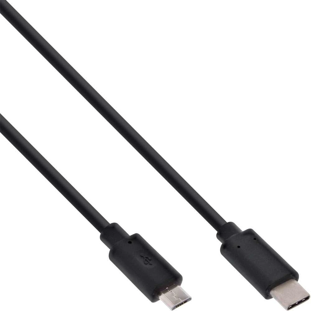 Kabelis USB InLine USB-C - microUSB 1 m Juodas (35741)