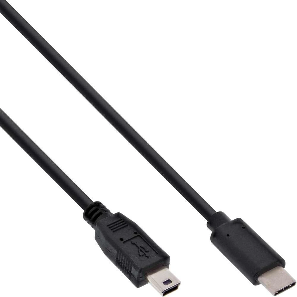 Kabelis USB InLine USB-C - miniUSB 1.5 m Juodas (35754)