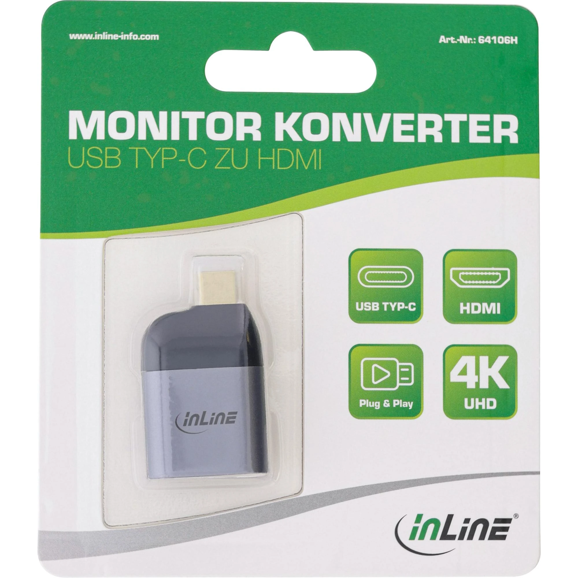 InLine USB-C į HDMI adapteris pakuotėje