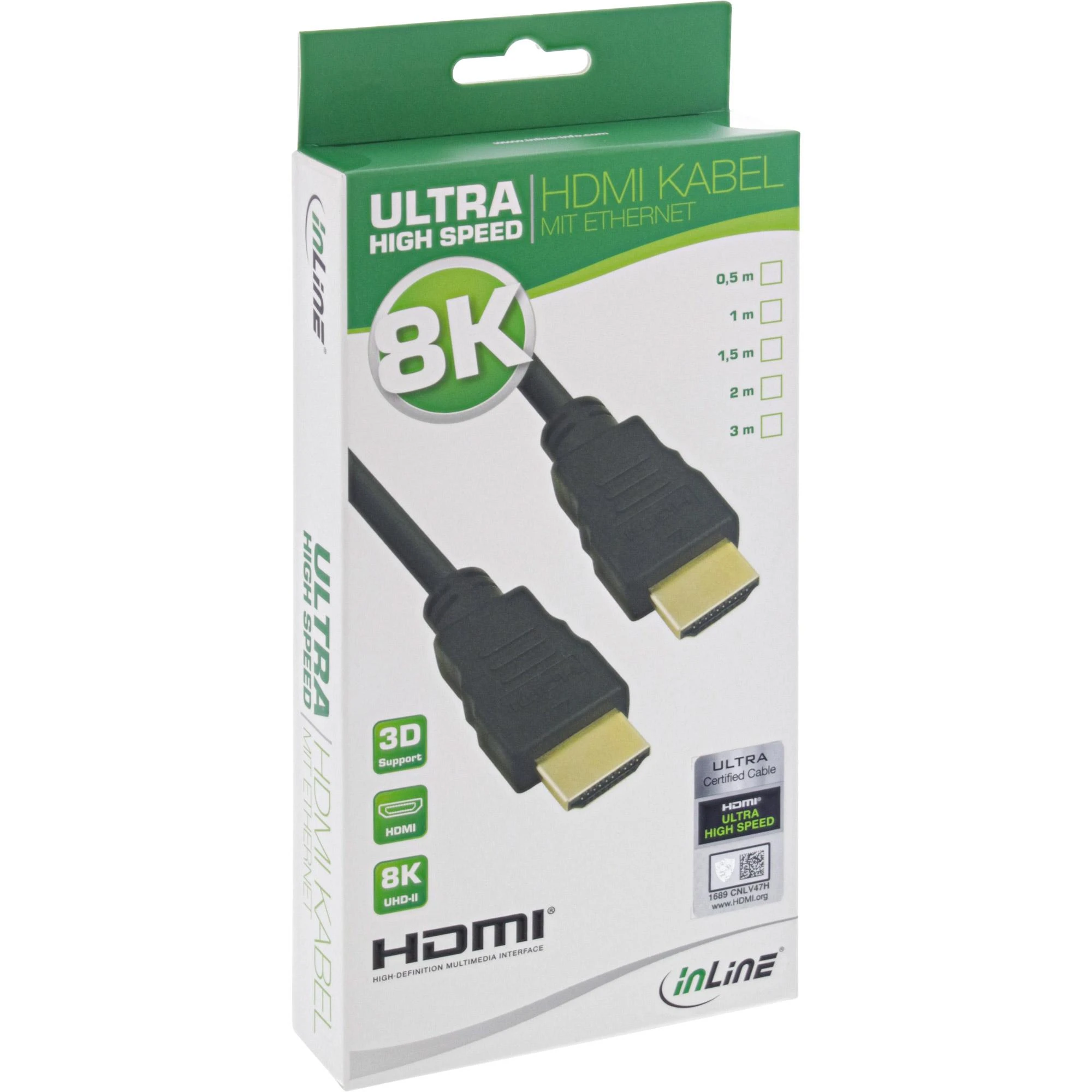 Kabelis InLine HDMI - HDMI 1 m juoda (17901A)