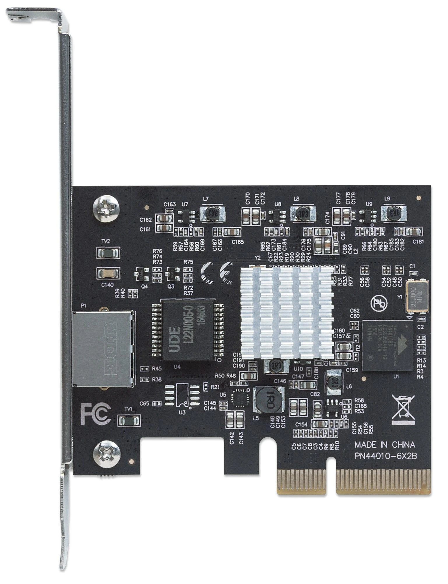 „Intracom INTELLINET PCI Express“ tinklo plokštė 10 gigabitų 10 GBASE-T 5 GBASE-T 2,5 GBASE-T 1 prievado PCI Express 2.0