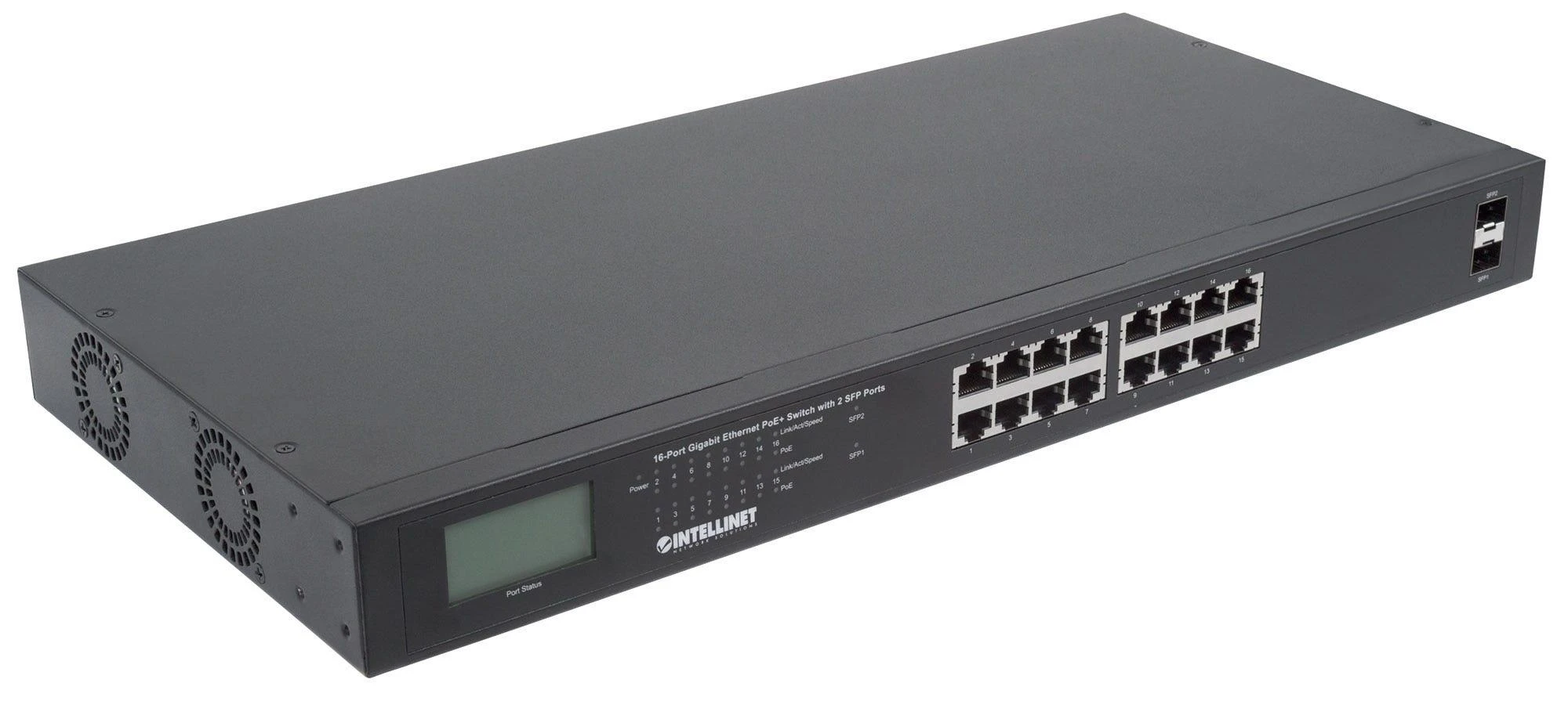 Šakotuvas Intellinet 561259 tinklo komutatorius Gigabit Ethernet (10/100/1000) Juoda Maitinimas per Eternetą (PoE)
