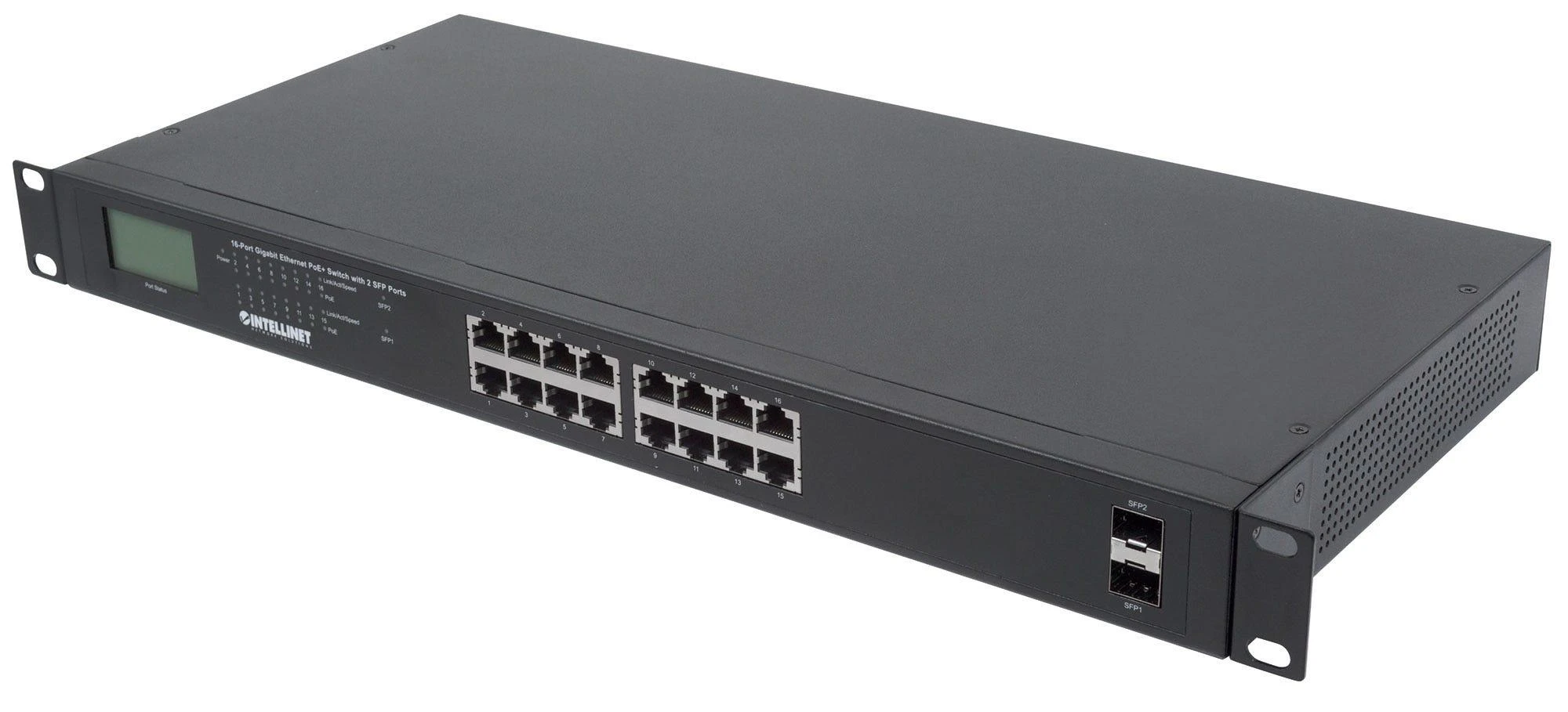 Šakotuvas Intellinet 561259 tinklo komutatorius Gigabit Ethernet (10/100/1000) Juoda Maitinimas per Eternetą (PoE)