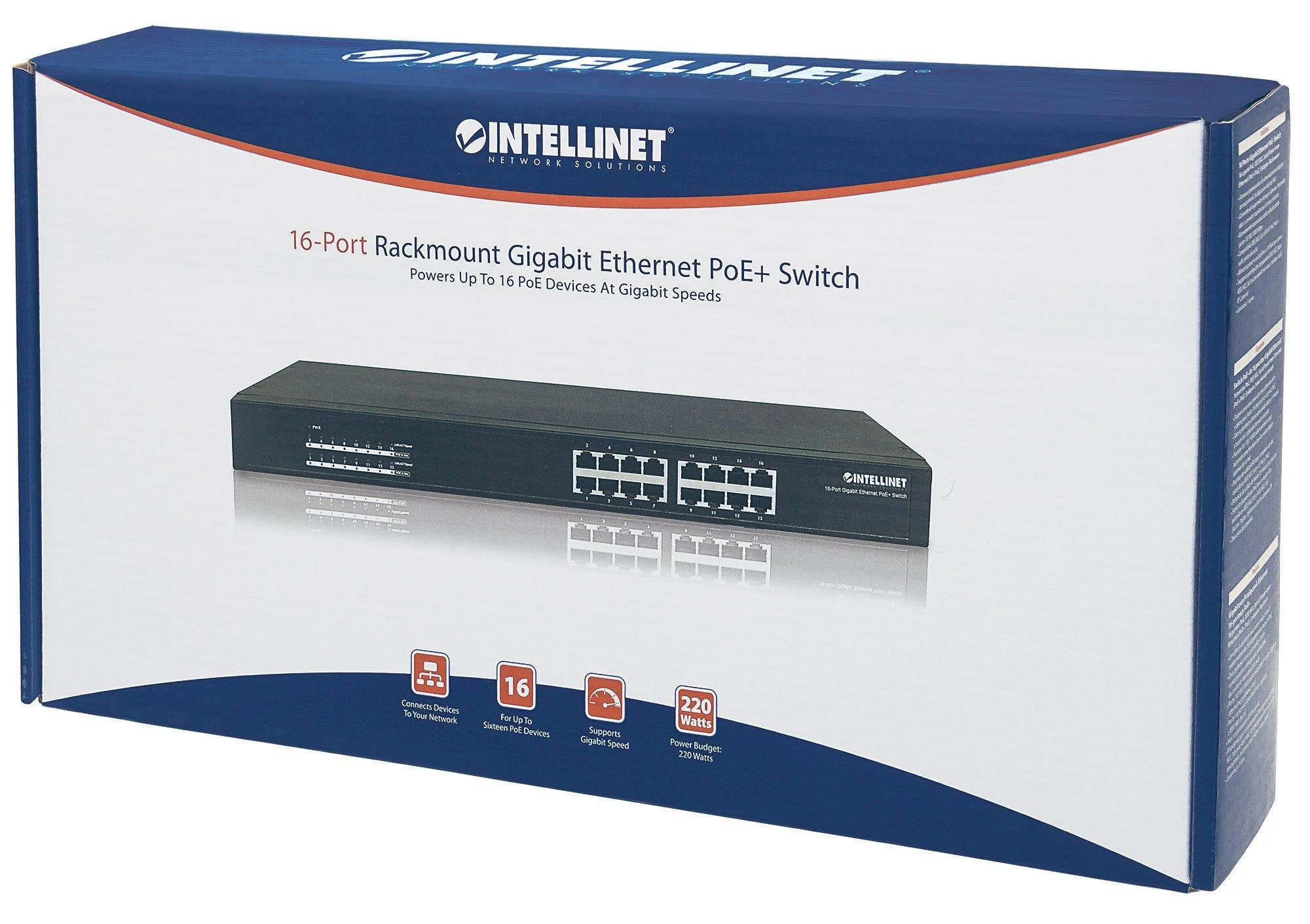 Šakotuvas Intellinet 560993 Switch 16p Gigabit PoE