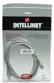 Intracom INTELLINET tinklo kabelis Cat6 U/UTP 1,0 m pilkas 1,5 pėdos. RJ-45 Vyriški / RJ-45 Vyriški Paauksuoti kontaktai Polibag