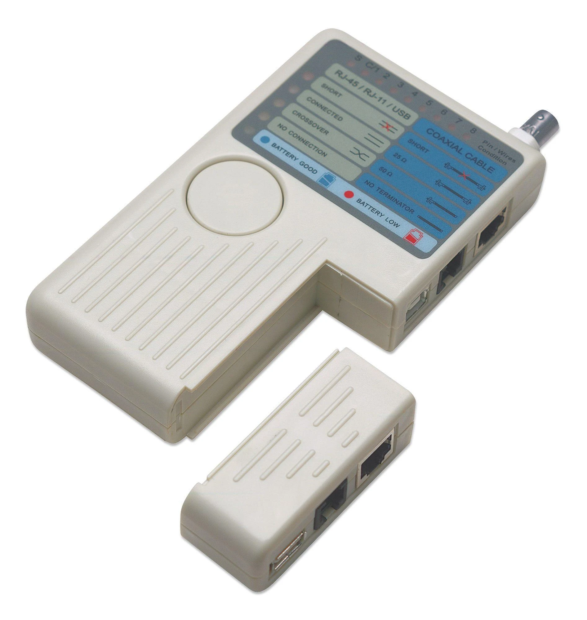 Intellinet 351911 kabelio testeris RJ45, RJ11, USB, BNC_