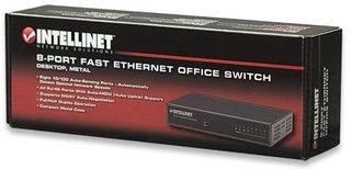 Šakotuvas „Intellinet 523318“ komutatorius 8x RJ45 10/100Mbps, metalinis, su jungtimi