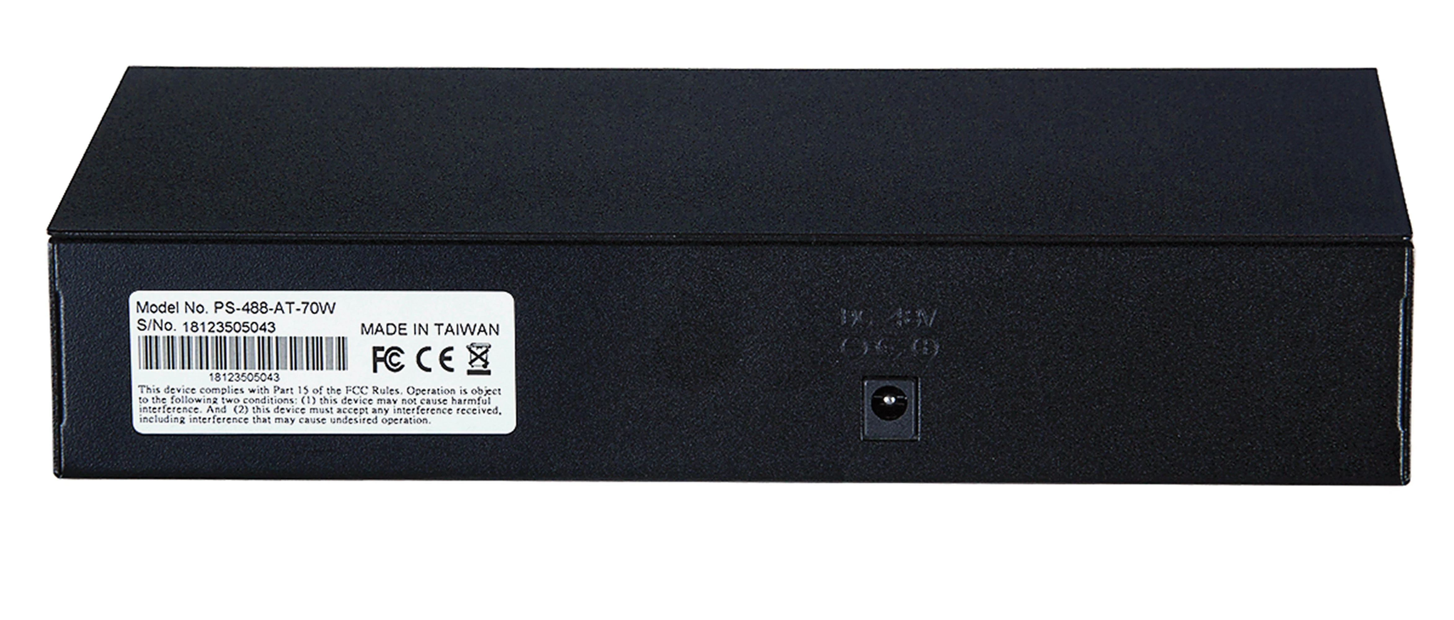 Šakotuvas Intellinet 560764 Komutatorius PoE/PoE+ 8x RJ45 10/100Mbps, ENDSPAN, metalinis korpusas