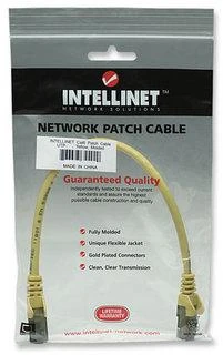Intracom INTELLINET tinklo kabelis Cat6 U/UTP 0.5m 1.5ft. Geltona RJ-45 Male / RJ-45 Male Paauksuoti kontaktai Polibag