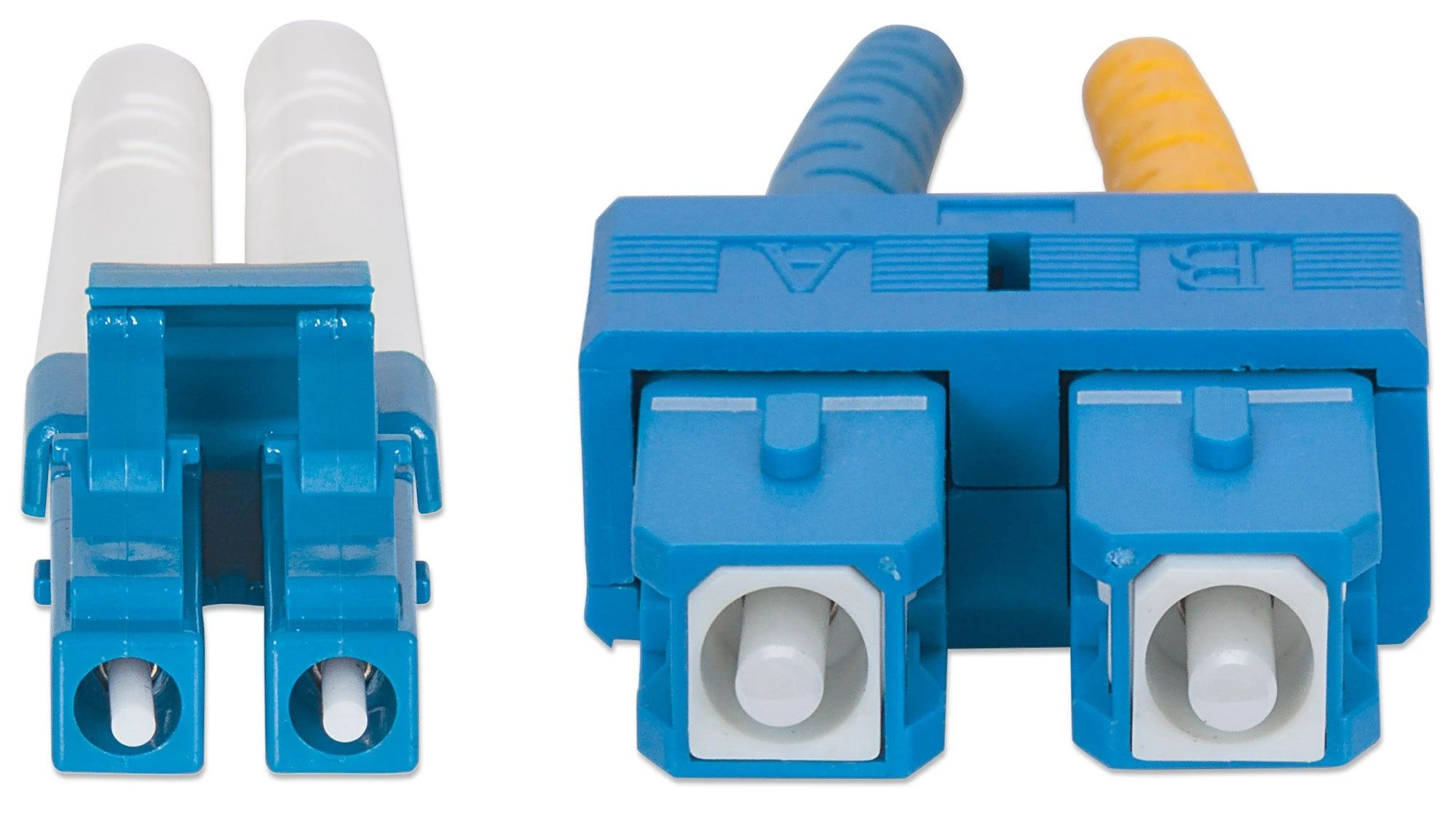INTELLINET 1,0 m LC į SC UPC Fiber Optic Komutacinis kabelis, 3,0 mm, Duplex, LSZH, OS2 Singlemode, Geltona 9/125 µm, 3 ft., 473965