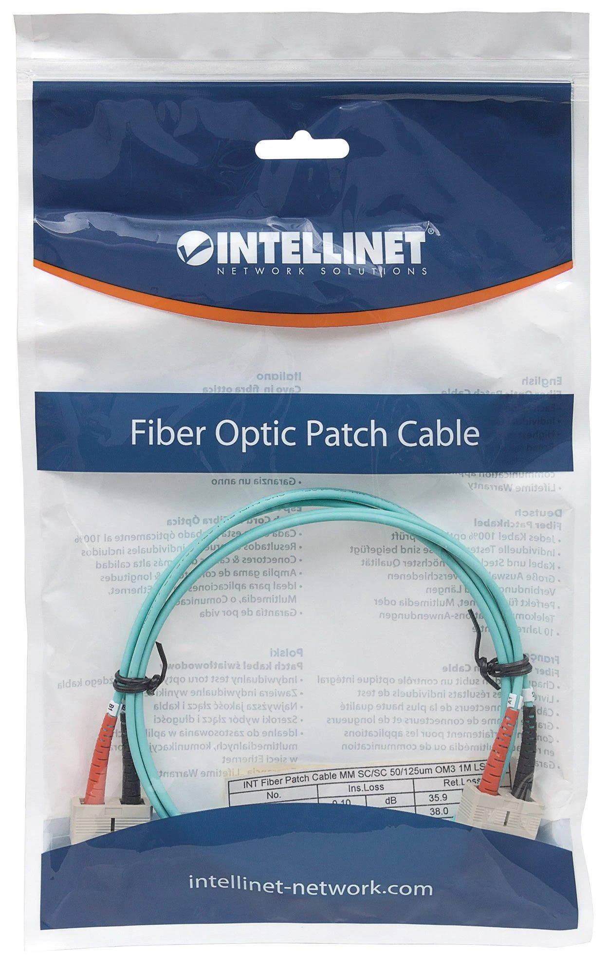 „Intellinet Network Solutions“ šviesolaidinis jungiamasis laidas OM3 50/125 MM SC-SC Duplex 1m (751025)