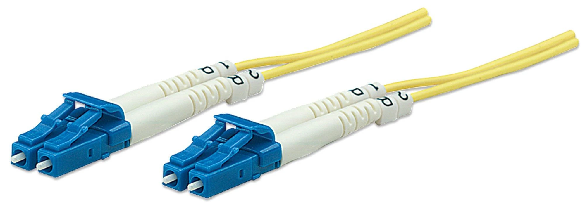 Intellinet 1,0 m LC į LC UPC Fiber Optic Komutacinis kabelis, 3,0 mm, dvipusis, LSZH, OS2 Singlemode, Geltona, 9/125 µm, 3 pėdos, 516785
