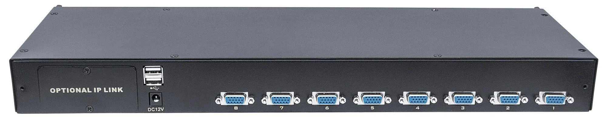 Intracom INTELLINET 507776 Intellinet 8 prievadų KVM VGA/USB/PS2 jungiklis, skirtas KVM LCD konsolei