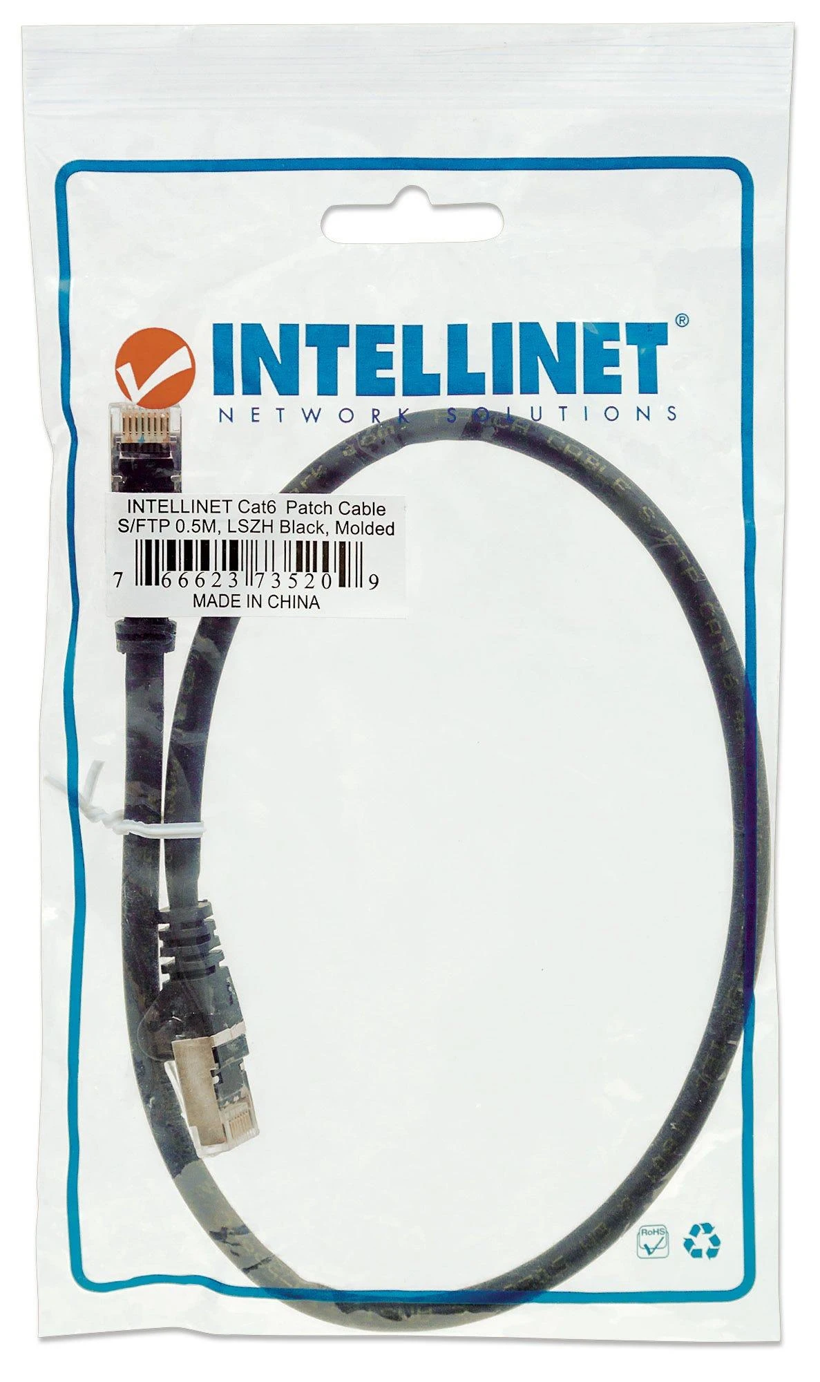 Intellinet Kabelis sieciowy Cat6 S/FTP 0.5 m Juodas (735209)