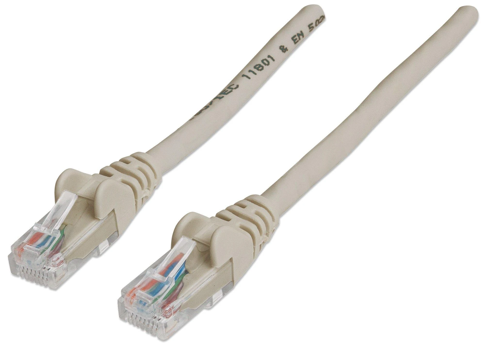 Intracom INTELLINET tinklo kabelis Cat6 U/UTP 20m 70ft. Pilki RJ-45 Vyriški / RJ-45 Vyriški Paauksuoti kontaktai Polimaišas