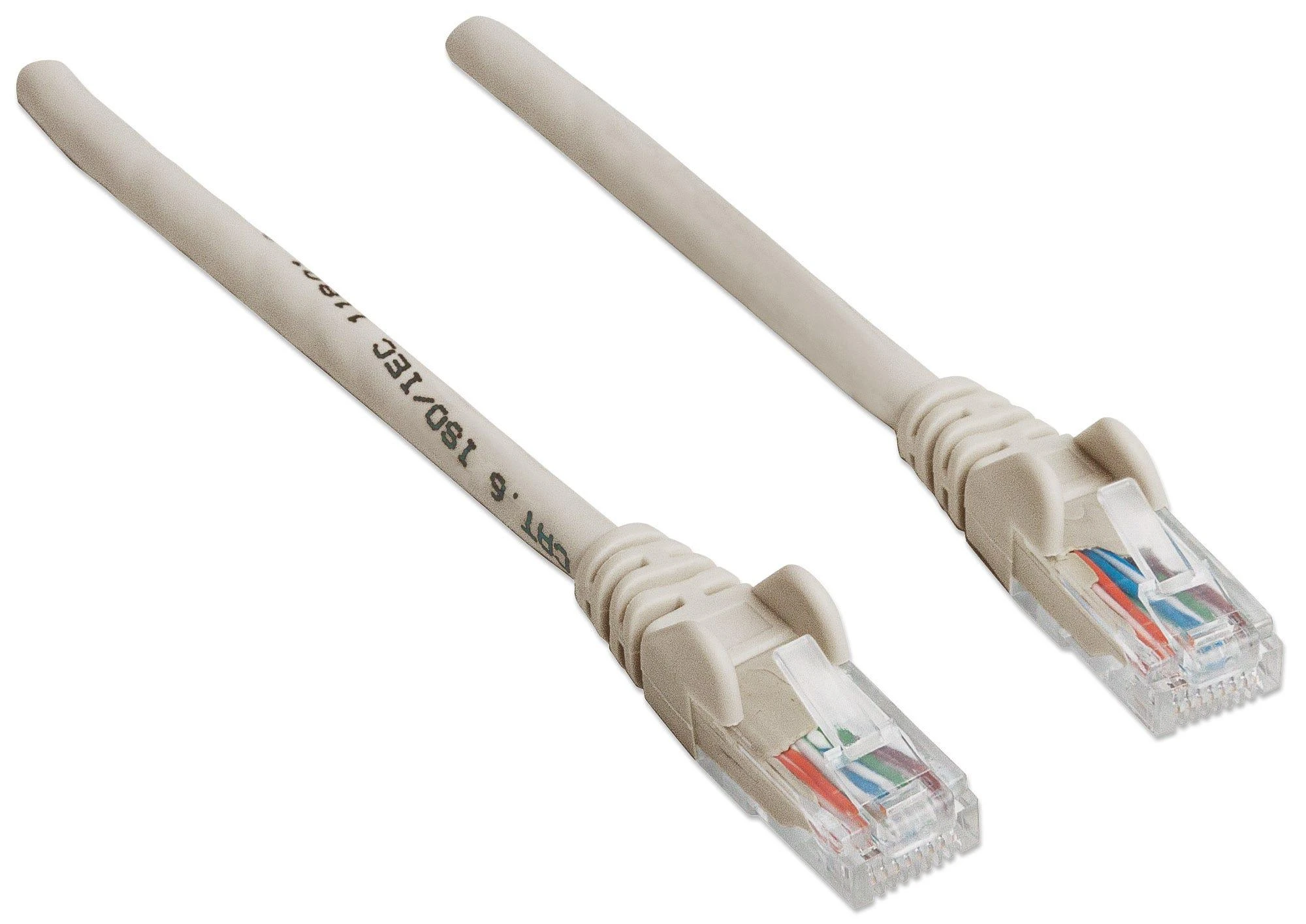 Intracom INTELLINET tinklo kabelis Cat6 U/UTP 20m 70ft. Pilki RJ-45 Vyriški / RJ-45 Vyriški Paauksuoti kontaktai Polimaišas