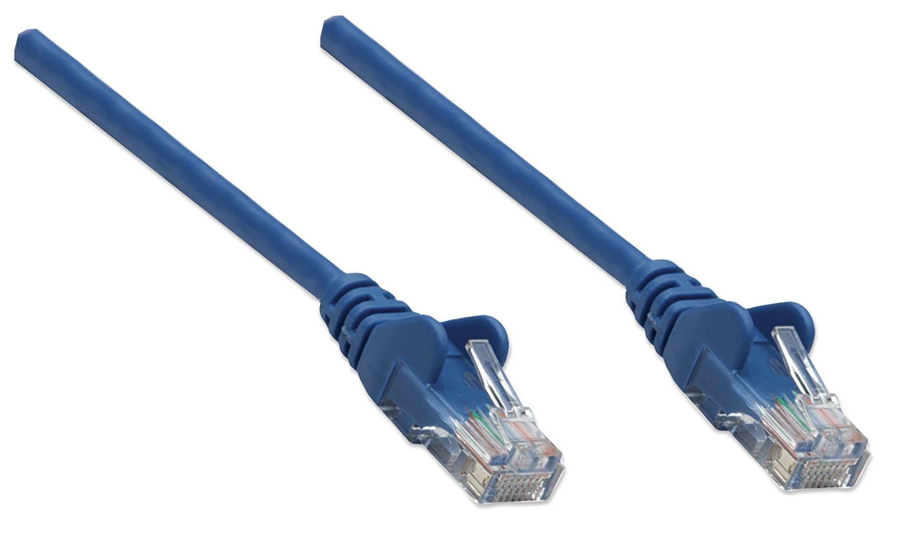 Intracom INTELLINET tinklo kabelis Cat5e U/UTP 2,0m 7ft. Mėlyna RJ-45 Vyriški / RJ-45 Vyriški Paauksuoti kontaktai Polibag