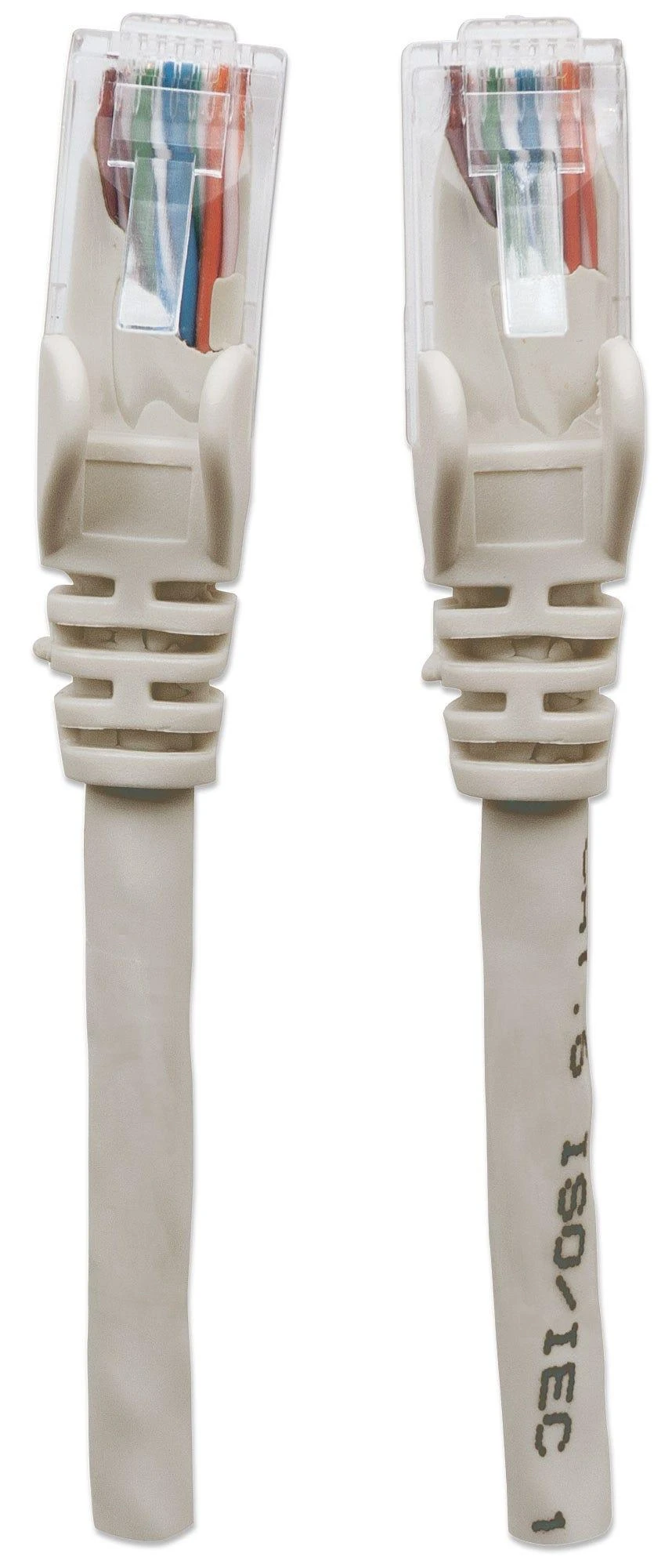 Intracom INTELLINET tinklo kabelis Cat6 U/UTP 20m 70ft. Pilki RJ-45 Vyriški / RJ-45 Vyriški Paauksuoti kontaktai Polimaišas