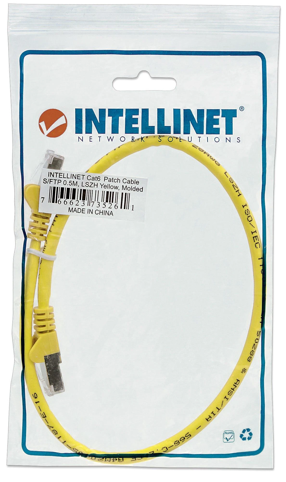 Intellinet Network Solutions Kabelis RJ-45, Cat6a, CU, S/FTP, 2m, geltona 350495