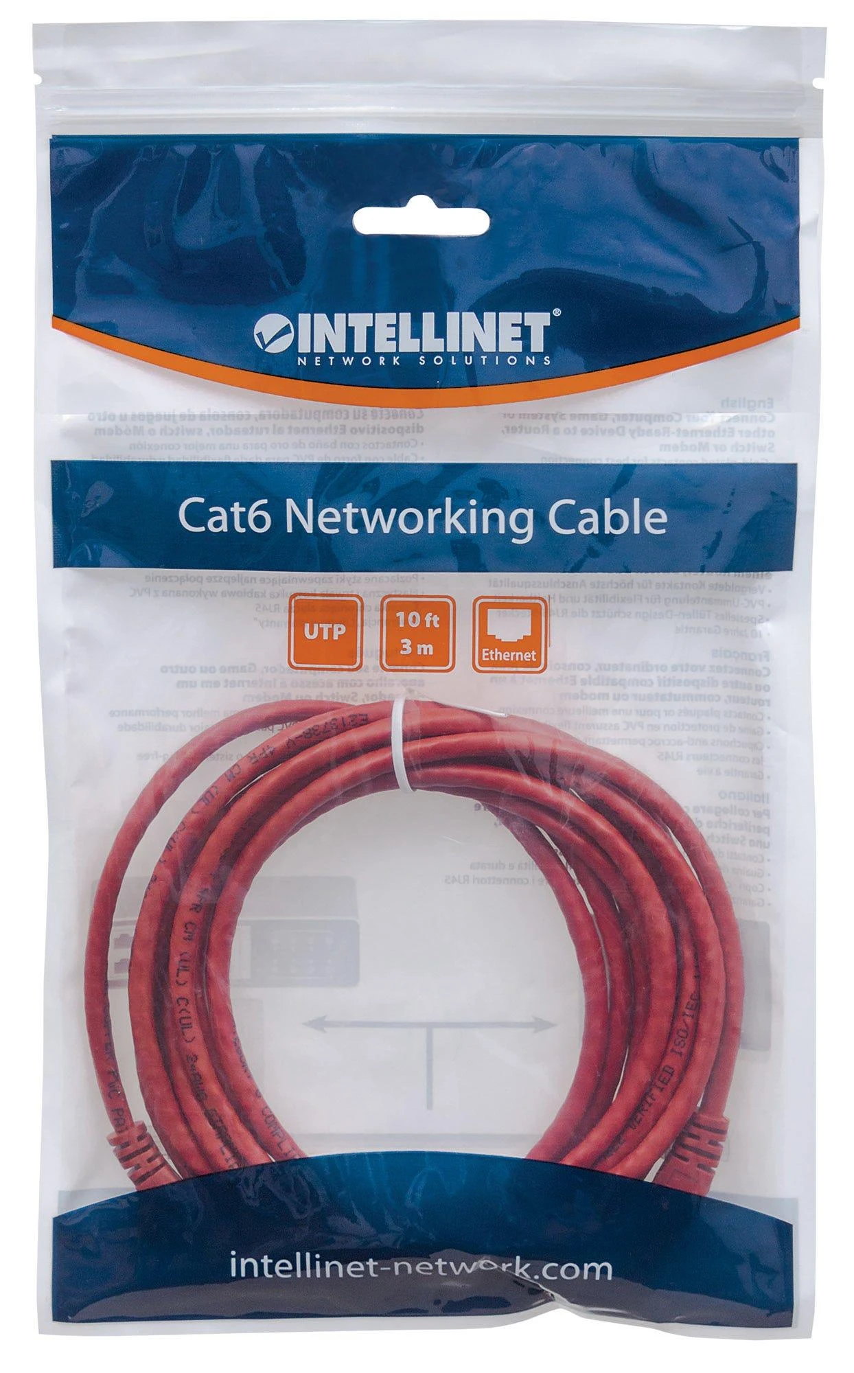 „Intellinet Network Solutions“ jungiamasis laidas CAT6 UTP 2,0M Raudonas 100% MIEDŹ (342162)