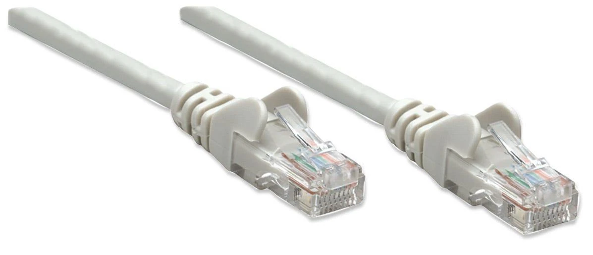 Intracom INTELLINET tinklo kabelis Cat6 U/UTP 1,0 m pilkas 1,5 pėdos. RJ-45 Vyriški / RJ-45 Vyriški Paauksuoti kontaktai Polibag