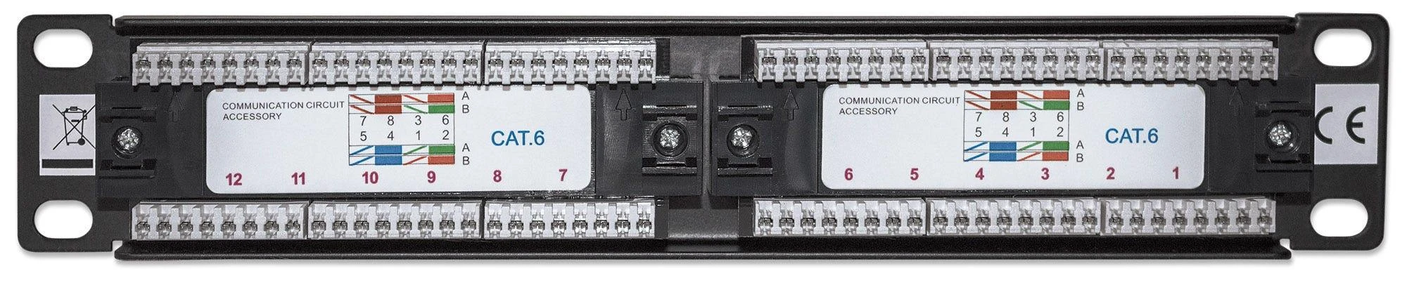 Intellinet tinklo sprendimai INTELLINET 10" Patchpanel 1HE 12-Port Cat6 UTP Juodas