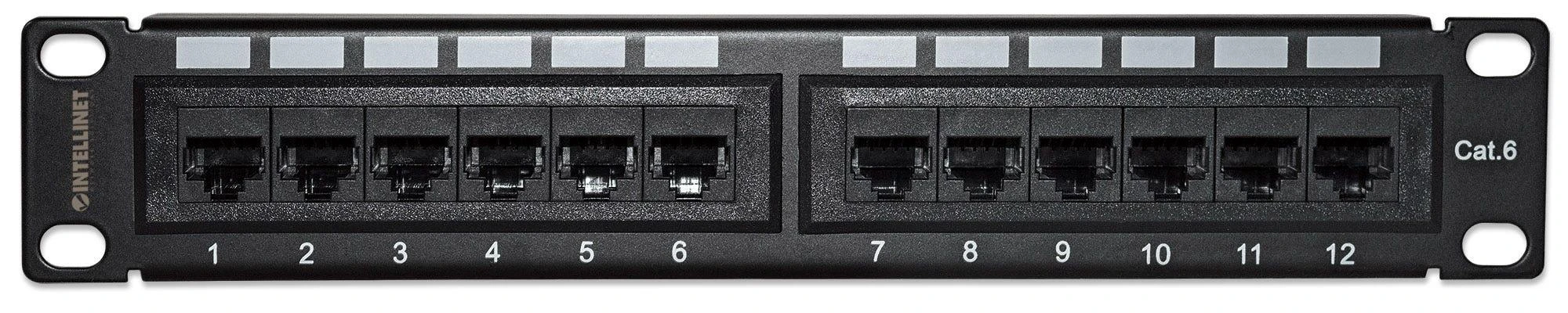 Intellinet tinklo sprendimai INTELLINET 10" Patchpanel 1HE 12-Port Cat6 UTP Juodas