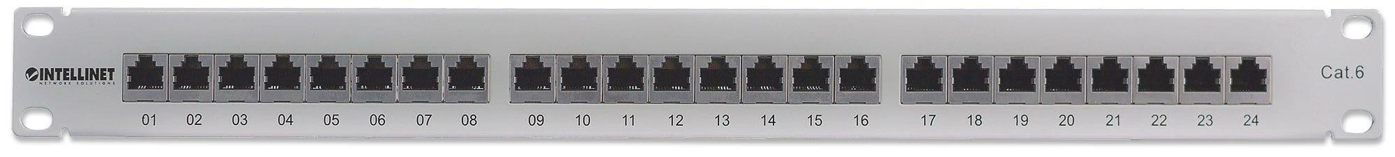 Lynx INTELLINET Patchpanel 1HE 24 prievadų Cat6 FTP grau