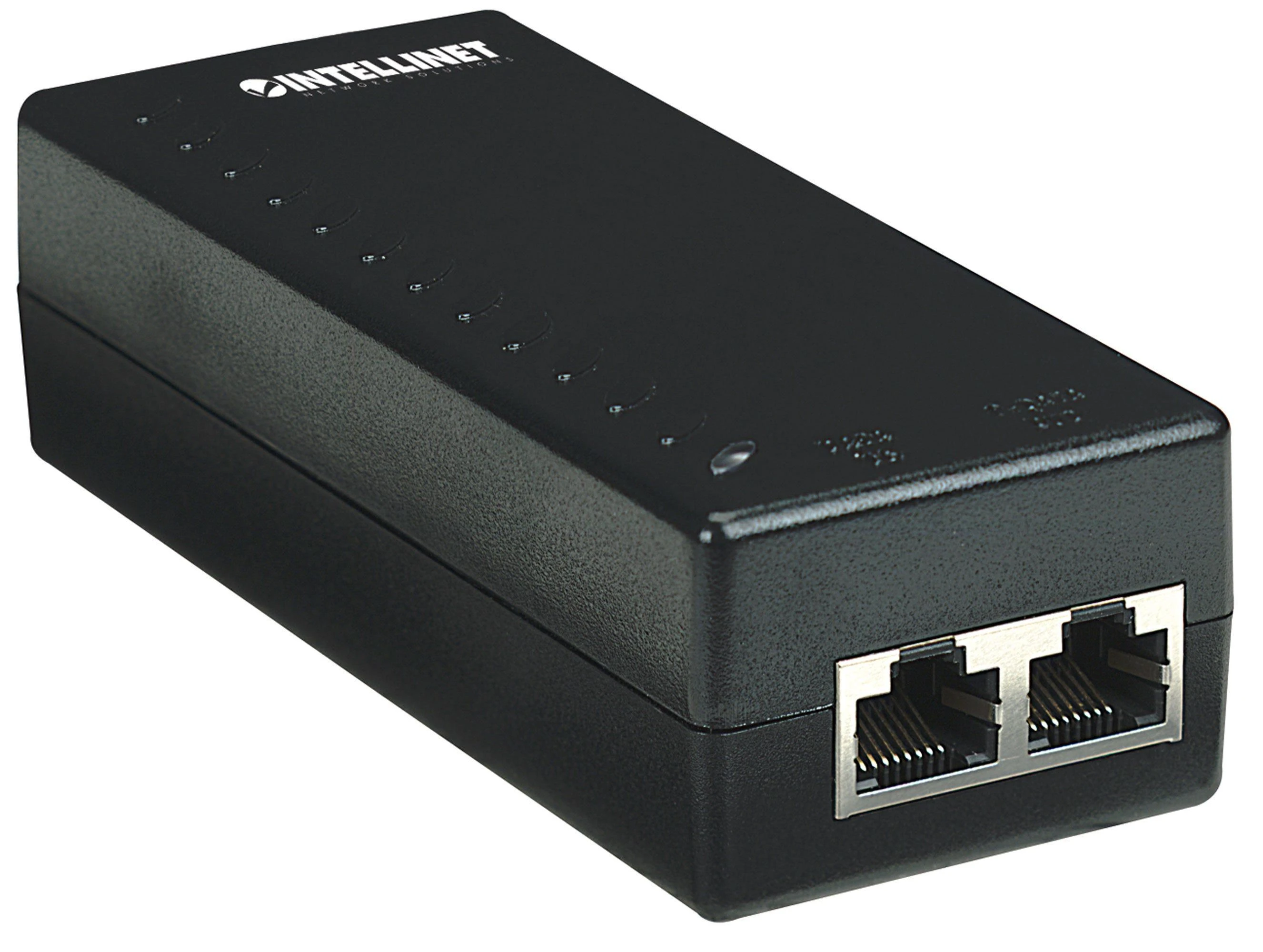 „Intellinet Power over Ethernet“ (PoE) purkštukas, 1 prievadas, 48 V DC, suderinamas su IEEE 802.3af (Euro 2 kontaktų kištukas)