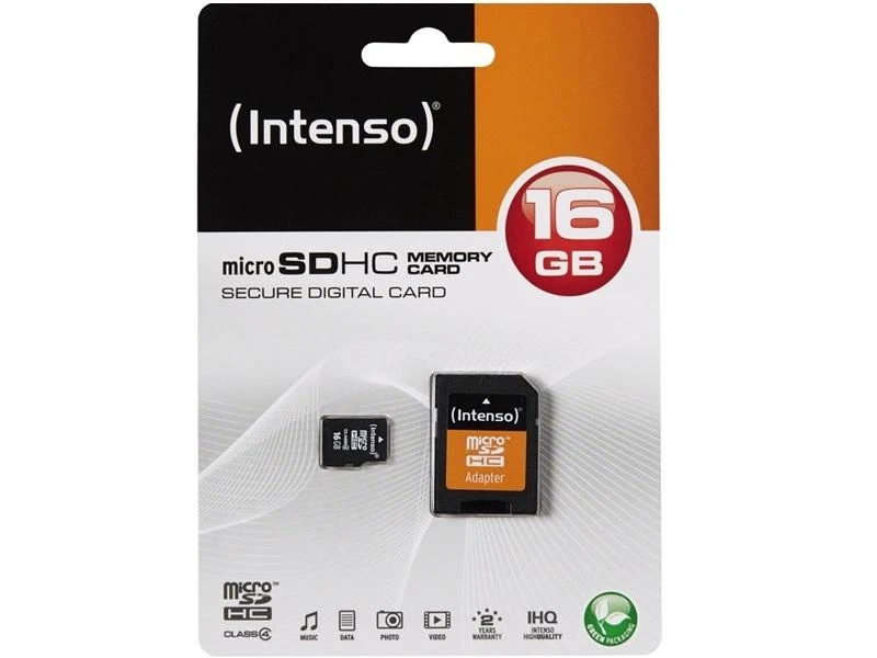 Intenso 16GB Micro SDHC kortelė su adapteriu