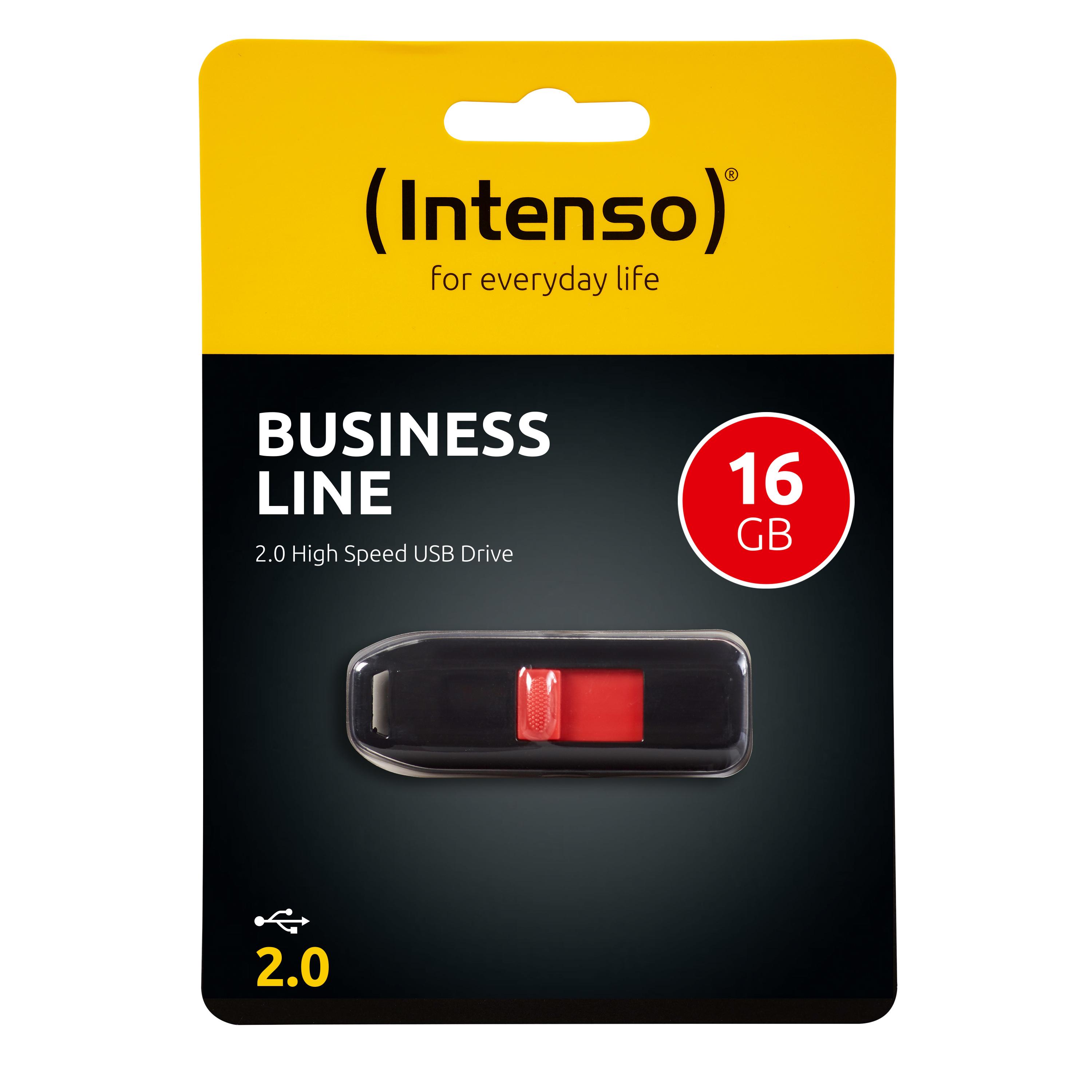 STICK Intenso Business Line 16 GB USB 2.0 (juodas/raudona, 3511470)