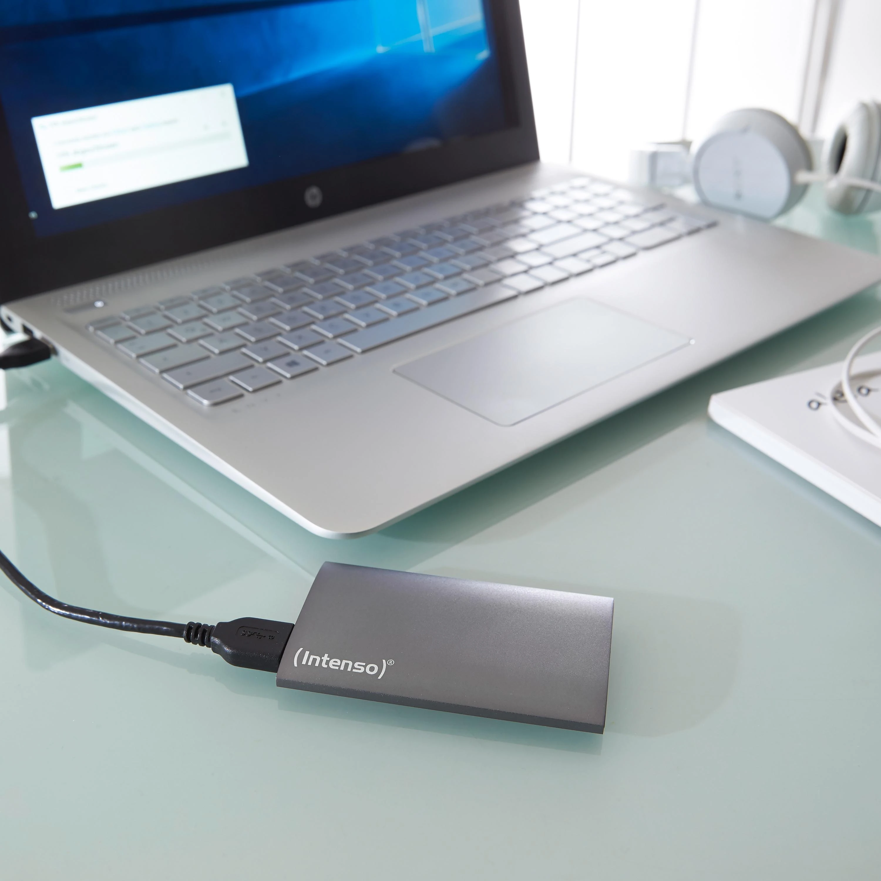 Kietasis diskas „Intenso“ išorinis nešiojamasis SSD 1,8 colio 256 GB, „Premium Edition“, USB 3.0, antracitas