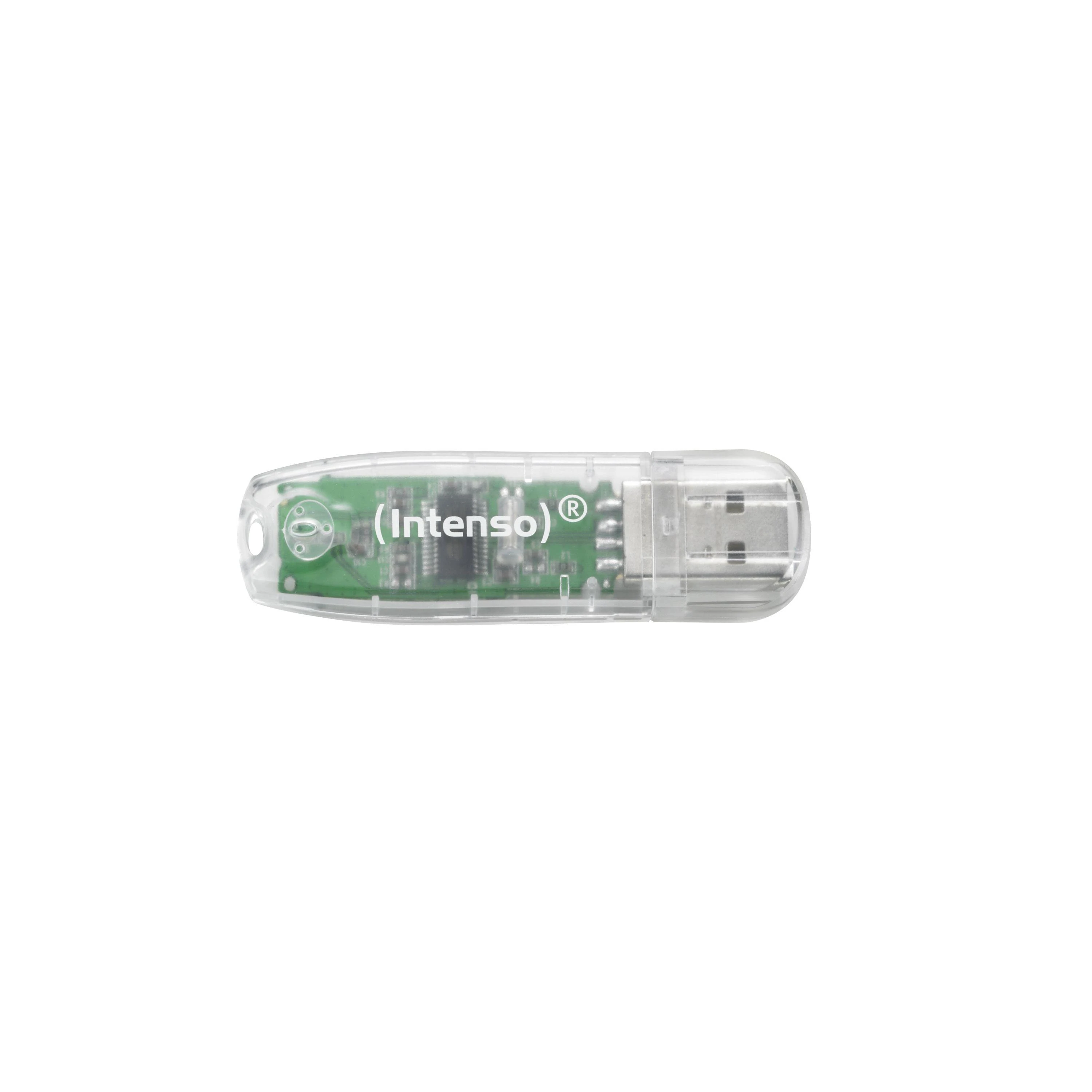 STICK 32GB USB 2.0 Intenso Rainbow Line Transparent