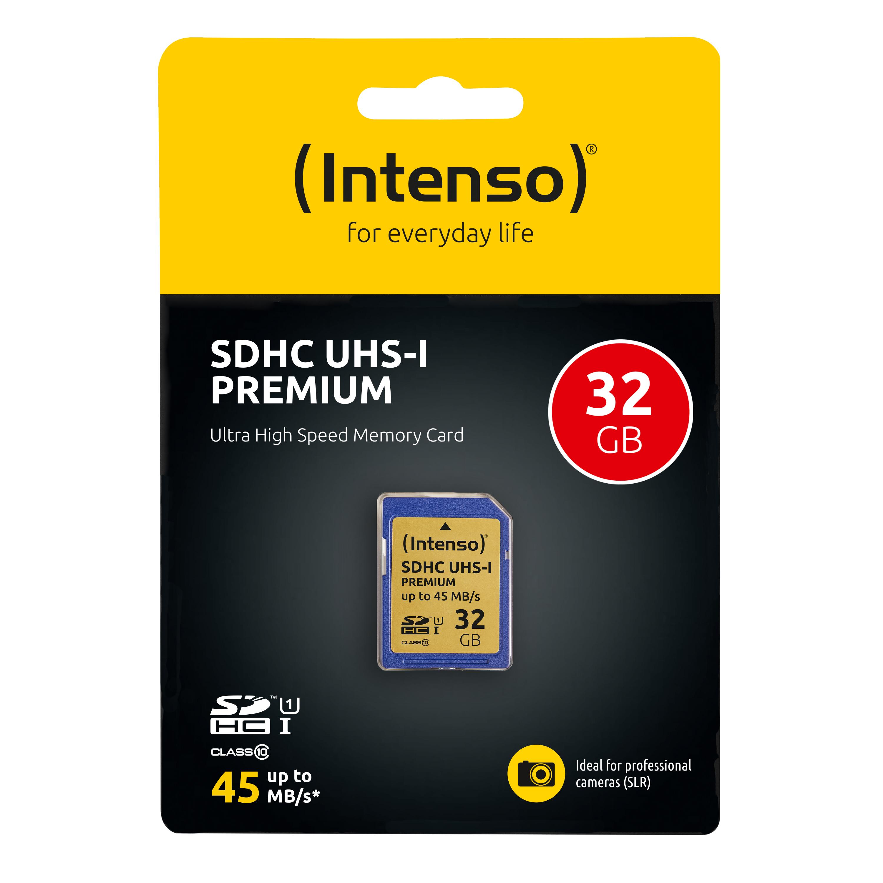 Atminties kortelė „Intenso SDHC“ kortelė 32 GB, 10 klasės UHS-I 3421480