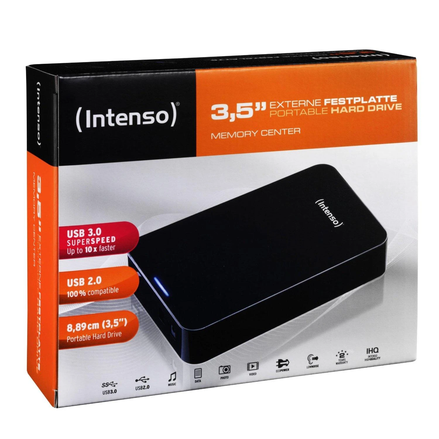 INTENSO 6031512 Išorinis kietasis diskas HDD Intenso Memory Center 3.5 4TB USB 3.0, Juodas
